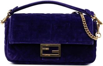 Fendi Pre-owned Fendi Zucca Embossed Velvet Baguette Satchel 8BR600-A8H0-1990501