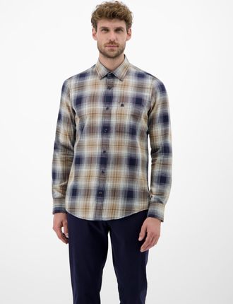 Lerros Karohemd LERROS LERROS Herren Karohemd, charakterstark und stilbewusst, Herren, Gr. M, Normalgr&ouml;ssen, blau (classic navy), 100% Baumwolle, Hemden Karo