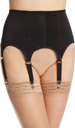 Rago Womens Six-Strap Shaper Garter Belt In Black