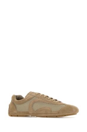 Prada Mens Cappuccino Suede And Mesh Montecarlo Re-Edition 2005 Sneakers Deserto