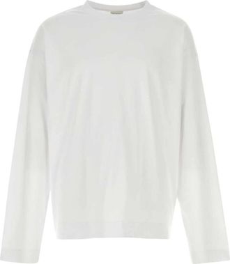 Dries Van Noten Hegland T-Shirt - Heren - Longsleeves - Wit - M - Katoen - Tops