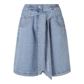 Pinko Denim Skirts, female, Blue, Size: W25 Ballo Bermuda