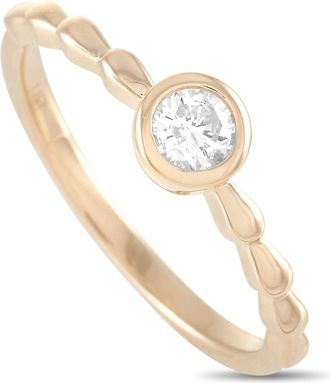 Luxury Bazaar 14K Yellow Gold 0.25 ct Diamond Ring