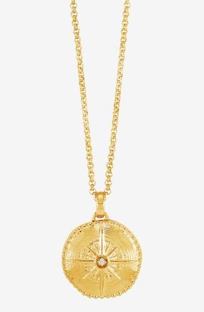 Dower & Hall True North Diamond Locket in Yellow Gold Vermeil at Nordstrom, Size 18