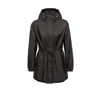 Moncler Moncler Weteau Ruched Hooded Rain Jacket, Women, Black, Size: 0