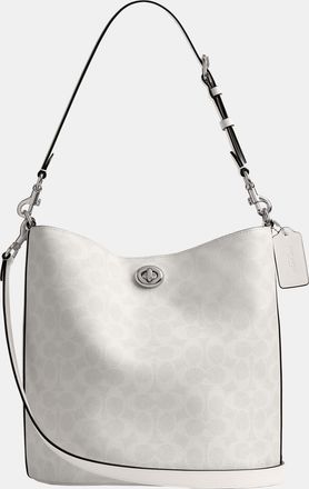 Coach Womens Willow Soft Bucket Bag In Signature Canvas - White - One Size