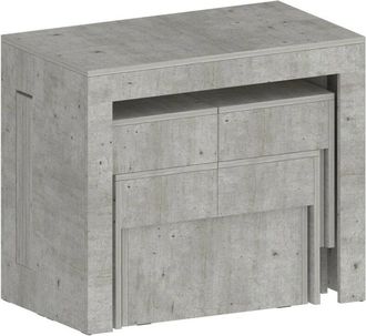 Dmora Dmora - Set tavolo e sedie Eric, Composizione multiuso, Set con consolle e 2 panche allungabili, 100% Made in Italy, 66x25h45 cm, Bianco lucido, con