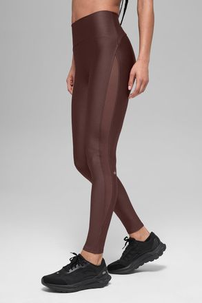 Alo | Airlift High-Waist Mesh Infatuation Legging in Brownstone, Size: Medium