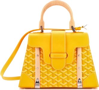 Goyard Saigon Top Handle Bag Coated Canvas with Leather PM
