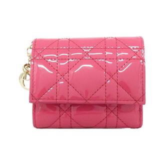 Dior Pink Leather Middle Wallet (Tri-Fold) (Pre-Owned)