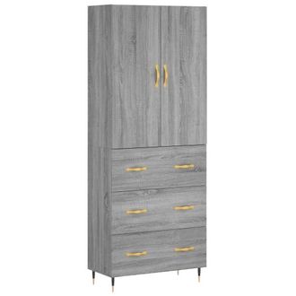 Berkfield Home Highboard Grey Sonoma 69.5x34x180 cm Engineered Wood