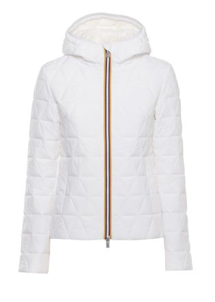 K-Way White Lil Diamond Quilted Jacket