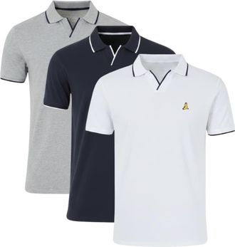 Brave Soul Confezione da 3 polo con colletto aperto multicolore