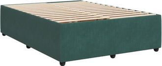 vidaXL Vidaxl - Estructura cama sin colchón terciopelo verde oscuro 140x200 cm