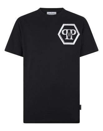 Philipp Plein Round Neck T-Shirt Lines Hexagon