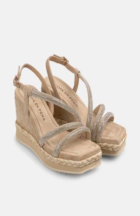 Alma En Pena Braided Wedge With Rhinestones in Beige at Nordstrom, Size 37