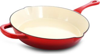 Crock-pot 12 Inch Enameled Cast Iron Skillet in Red at Nordstrom