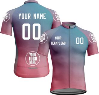 Generic Custom Cycling Jersey Men Personalized Road Biking Shirt Half Zipper with Rear Pockets Breathable Quick Dry Bicycle Clothes