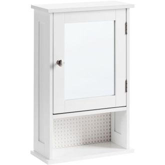 Beliani Beliani - Armario Con Espejo De Pared Para Ba&ntilde;o 34 X 53 Cm Almacenaje Mdf Estilo Moderno Blanco Huila