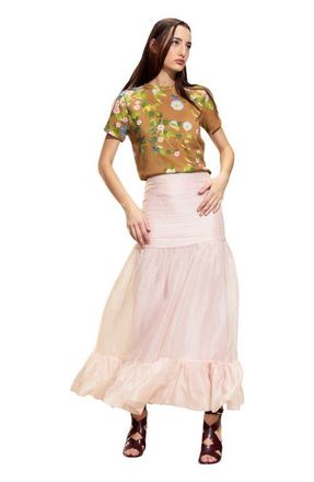Cynthia Rowley Serafina Silk Skirt in Ballet Pink at Nordstrom, Size 8