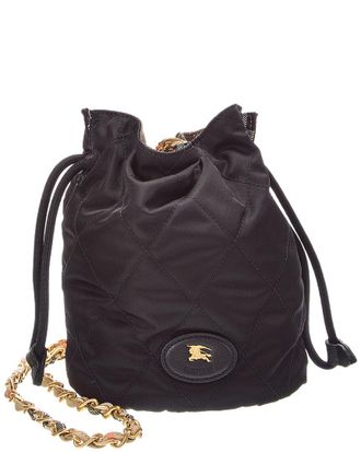 Burberry Horseshoe Quilted Canvas Bucket Bag