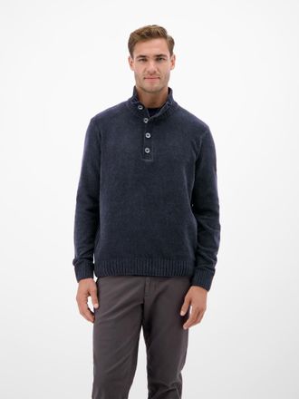 Lerros Strickpullover LERROS, Herren, Gr. XXL, classic navy, Strick, Obermaterial: 82% Baumwolle, 18% Polyester, unifarben, regular fit h&uuml;ftlang, Rundhals, F