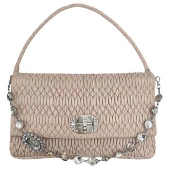 Miu Miu Pre-owned Handbags, female, Pink, Size: ONE SIZE Pre-owned Matelasse Shoulder Bag