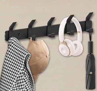 No Brand Perchero De Pared Con 5 Ganchos Dobles: Dise&ntilde;o Que Ahorra Espacio Para Un Hogar Ordenado