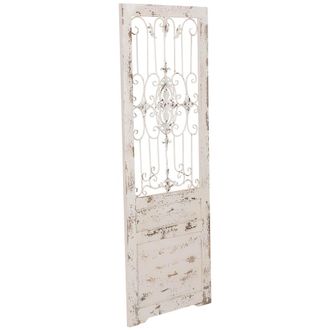 Wanderlust Deco Puerta De Madera Envejecida Blanca 68x3x178h Cm