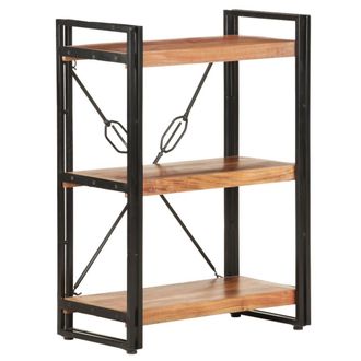 Berkfield Home 3-Tier Bookcase 60x30x80 cm Solid Acacia Wood in Brown | Size: 60 x 30 x 80 cm