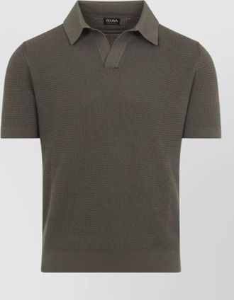 Ermenegildo Zegna polo shirt short sleeves v neckline