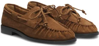 BOSS Suede moccasins with hand-stitched apron toe