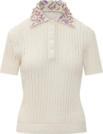 Des_Phemmes Sponge Rib Polo - Dames - Polos - Beige - L - Tops