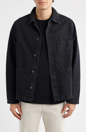 Percival Gove Cotton Denim Chore Coat in Black at Nordstrom, Size X-Large