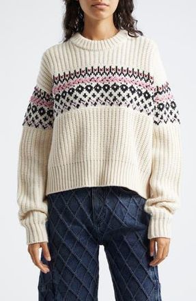 Rag & Bone Leigh Fair Isle Wool Sweater in Ivory at Nordstrom Rack, Size Large