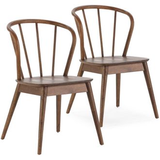 HOMN Pack 2 sillas color nogal, madera maciza