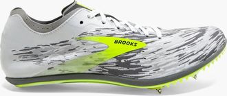 Brooks Womens Wire V6 Racing Shoes In White/gray