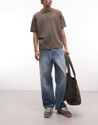 Obey Jeans ampi classici vintage lavaggio blu medio