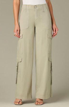 Wit & Wisdom High Waist Cotton Blend Cargo Pants in Eucalyptus at Nordstrom, Size 00P