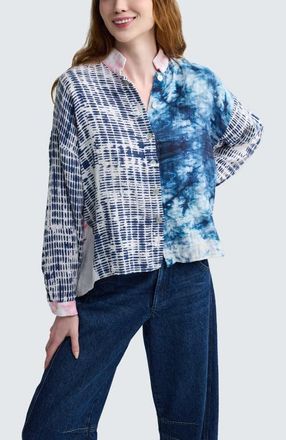 Luukaa D'Celli Dahlia Printed Muslin Shirt in Sakura at Nordstrom, Size X-Large