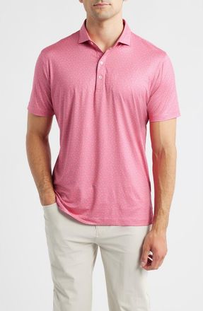 Johnnie-O Tini Dancer Martini Print Featherweight Performance Polo in Pink Lemonade at Nordstrom, Size Xx-Large