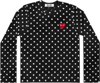 Comme Des Gar&ccedil;ons (WMNS) COMME des GARCONS PLAY Polka Dots Long Sleeves Tee Black White AZ-T165-051-1