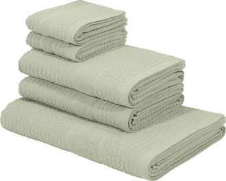 Kangaroos Handtuch Set »Summer, Duschtuch, Handtuch, Gästeücher« Set Frottier einfarbiges Handtuch-Set aus 100% Baumwolle, Hoch-Tief-Effekt