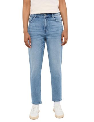 Mustang Slim-fit-Jeans MUSTANG Damen Style Brooks Relaxed Slim, Damen, Gr. 46, L&auml;nge 32, blau (682 mittelblau), Denim/Jeans, 99% Baumwolle, 1% Elasthan, unifa