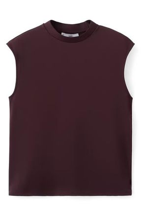 Mango Mock Neck Sleeveless Top in Wine at Nordstrom, Size X-Small