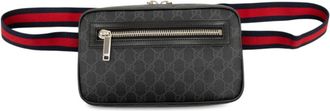 Gucci Gray Navy Red Color Leather Shoulder Bag Sling Bag (Pre-Owned)