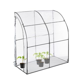 Relaxdays Invernadero Tomates, Cubierta Pvc, Medidas: 215 X 200 X 100 Cm, Mini Huerto Accesible, Transparente/negro - Relaxdays