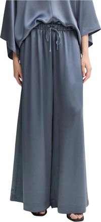 By Malene Birger Wijde broek - Dames - Wijde Broeken - Blauw - S - Polyester - Broeken