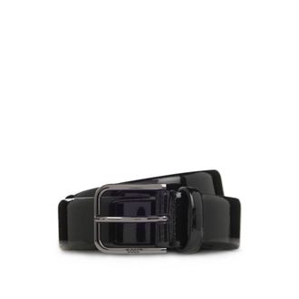 BOSS Smooth patent leather belt for formalwear