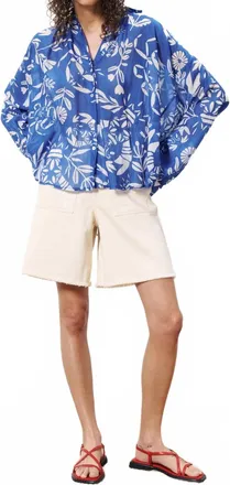 FRNCH Itia Long Sleeve Button Down Shirt In Homard